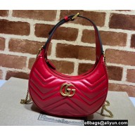 Gucci GG Marmont half-moon-shaped mini bag ‎699514 Red 2022