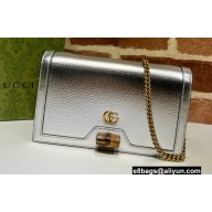 Gucci Diana mini bag with bamboo ‎696817 Silver 2022