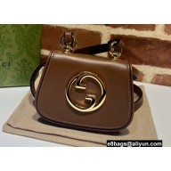 Gucci Blondie card case wallet 698635 leather Coffee 2022