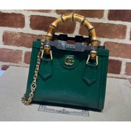 Gucci Diana lizard mini Top Handle bag 675800 Dark Green 2022