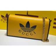 Gucci x Adidas 1955 Horsebit Wallet with Chain Bag 621892 leather Yellow 2022