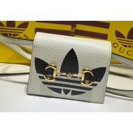 Gucci x Adidas card case with Horsebit Bag 702248 leather White 2022