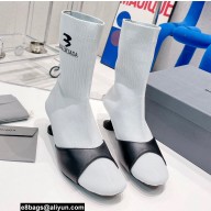 Balenciaga Heel 5cm Sock Bootie in smooth calfskin and recycled knit Gray 2022