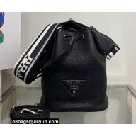 Prada Leather bucket bag 1BE060 Black 2022