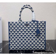 Prada Symbole jacquard fabric Large handbag 1BA356 Blue 2022