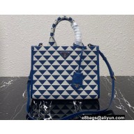 Prada Symbole jacquard fabric Small handbag 1BA354 Blue 2022