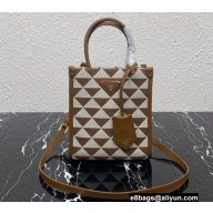 Prada Symbole jacquard fabric micro bag 1BA355 Brown 2022