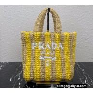 Prada Small raffia tote bag 1BG422 Yellow 2022