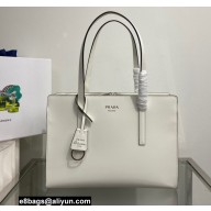 Prada Re-Edition 1995 brushed-leather medium handbag 1BA350 White 2022