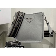Prada Leather mini shoulder Bag 1BH191 Light Gray 2022