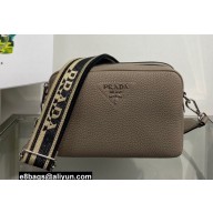 Prada Leather bag with shoulder strap 1BH082 Clay Gray 2022