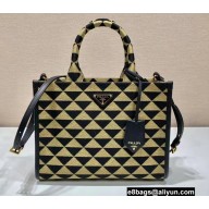 Prada Symbole jacquard fabric Small handbag 1BA354 Black/Beige 2022