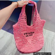 Cheap Sale Prada raffia tote bag 1BG424 Pink 2022