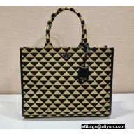 Prada Symbole jacquard fabric Large handbag 1BA356 Black/Beige 2022