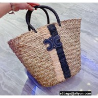 Cheap Sale Celine raffia Tote bag Beige/Black 2022