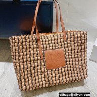Cheap Sale Loewe Large Square Basket bag in raffia and calfskin 2022