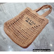 Cheap Sale Prada raffia tote bag 1BG393 Beige 2022