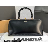 Jil Sander Goji Frame Small Bamboo Tote Bag 7148 So Black
