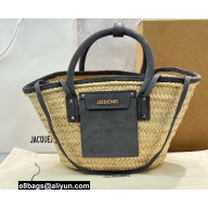 Jacquemus Le Panier Soleil raffia tote bag 2063 Gray