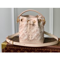 Louis Vuitton Monogram Empreinte leather Nano Noé Bag M81463 Light Beige