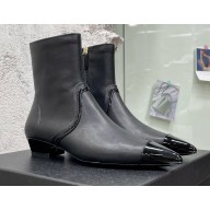 Chanel Heel 3cm Patent and Calfskin Boots Black 2022