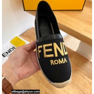 Fendi Roma Embroidered Espadrilles Black 2022