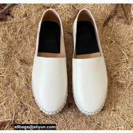 Valentino Grained Calfskin Leather Back Vlogo Espadrilles White 2022