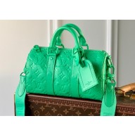 Louis Vuitton Monogram Leather Keepall Bandoulière 25 Bag M20929 Green