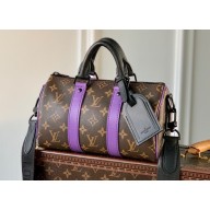 Louis Vuitton Monogram Canvas Keepall Bandoulière 25 Bag M46249 Purple