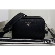Prada Leather bag with shoulder strap 1BH082 Black 2022