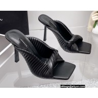 Versace Heel 10.5cm Twisted pleated leather Mules Black 2022
