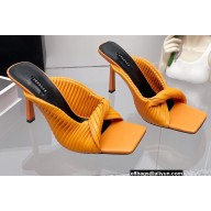 Versace Heel 10.5cm Twisted pleated leather Mules Orange 2022