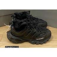 Balenciaga Track Trainers Black Fur Women/Men Sneakers Top Quality 2022