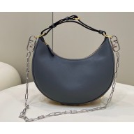 Fendi leather Fendigraphy Small Hobo Bag Dark Gray 2022