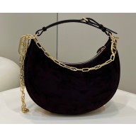 Fendi leather Fendigraphy Small Hobo Bag Suede Coffee 2022