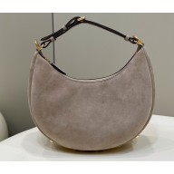 Fendi leather Fendigraphy Small Hobo Bag Suede Gray 2022