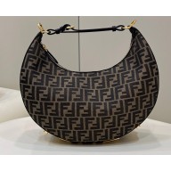 Fendi Brown FF fabric Fendigraphy Medium Hobo Bag Black 2022