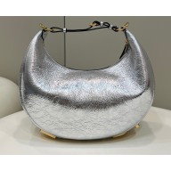 Fendi leather Fendigraphy Medium Hobo Bag Silver 2022