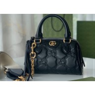 Gucci GG matelassé leather top handle bag ‎702251 Black 2022