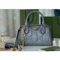 Gucci GG matelassé leather top handle bag ‎702251 Gray 2022