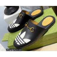 Gucci x adidas women's Trefoil slipper 702211 Leather Black 2022