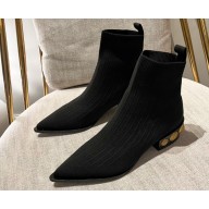 Balmain stretch knit Coin ankle boots 02 2022