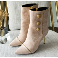 Balmain Heel 9.5cm Roni ankle boots Suede Nude 2022