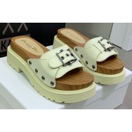 Dior Diorquake Strap Slides Sandals in Calfskin White 2022