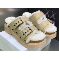 Dior Diorquake Strap Sandals in Calfskin and Shearling Beige 2022