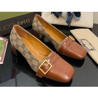 Gucci Pumps with Buckle GG Canvas Beige 2022