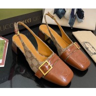 Gucci Slingbacks with Buckle GG Canvas Beige 2022