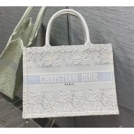 Dior Medium Book Tote Bag in Natural Macramé-Effect Embroidery 2022