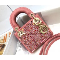 Lady Dior Micro Bag in Multicolor Crystal Embroidery Pink 2022
