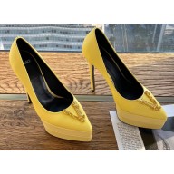Versace Heel 15.5cm platform 1.5cm Virtus Pumps Yellow 2022